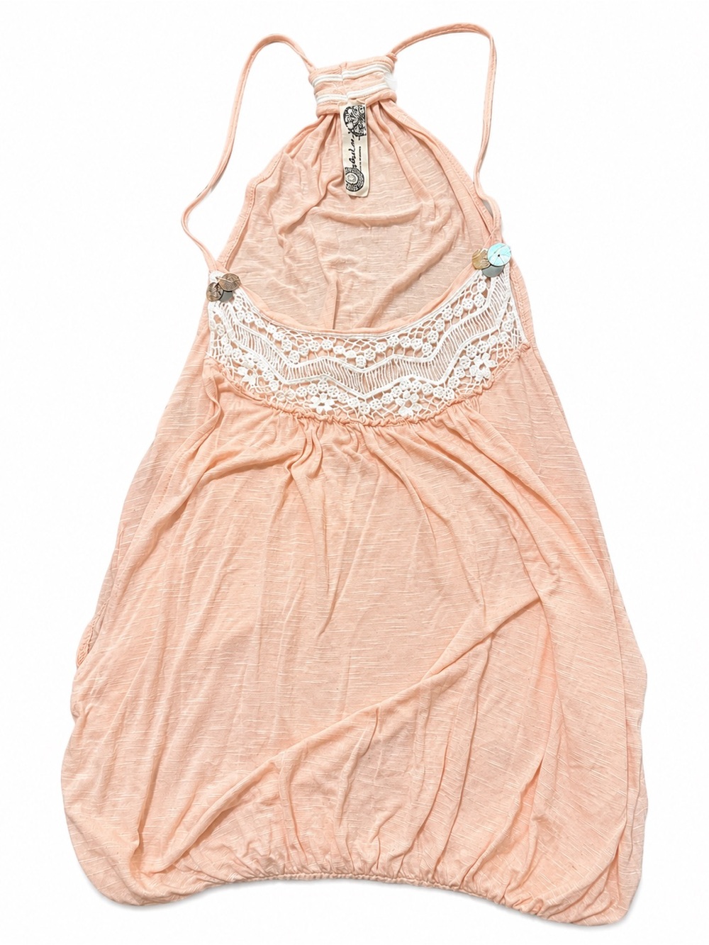 Free people - Peach Crochet Lace Halter Tank Top – Women’s Small.